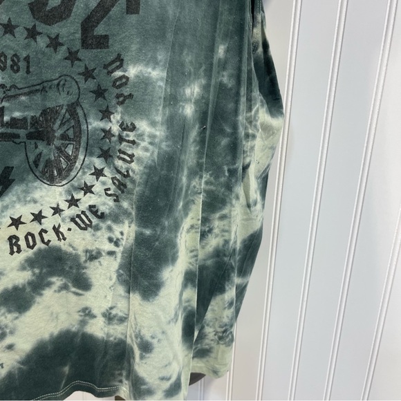 AC/DC Dark Green Tie-Dye Women's Tank Top 2X - Picture 3 of 6
